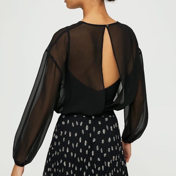 Aritzia Wilfred bodysuit blouse XSmall black - Picture 5 of 5